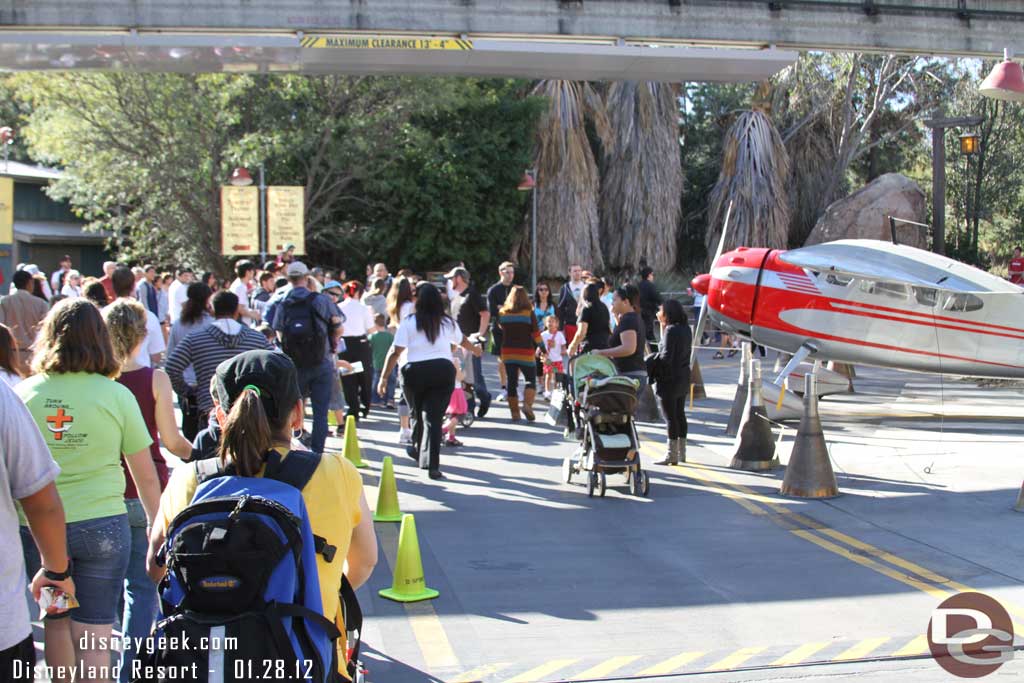 As we headed into DCA only half the walkway was open and you could not go get a World of Color Fastpass early.  There was some sort of Run Disney event going on.  Think it was a childrens event.