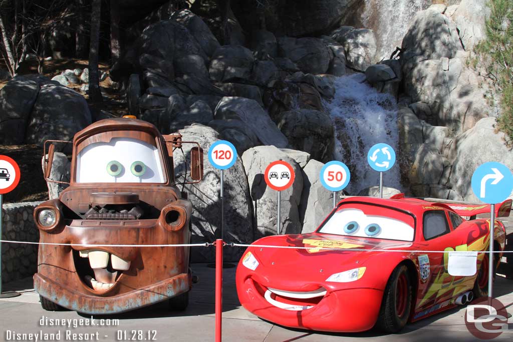 As we hiked out to the Pier for Toy Story, passed Mater and Lightening waiting for photos.