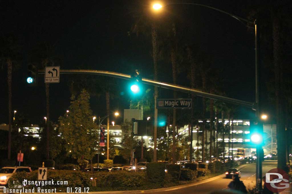 Cars backed up as far as you could see toward Ball road heading into Downtown Disney this evening.