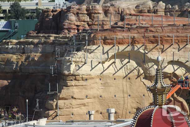 The toothpicks are being removed on the rock face.