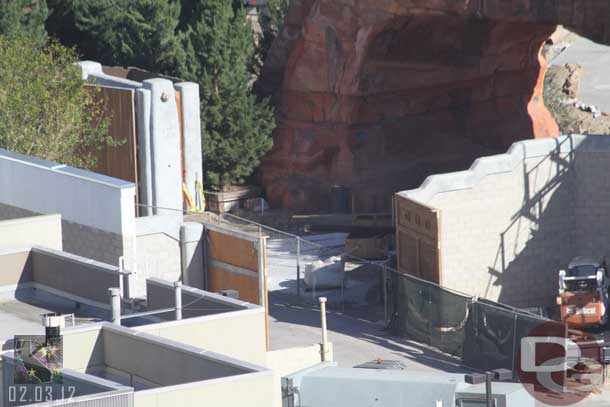 The gates are in and looks like the concrete too on the walkway from the Wharf to Cars Land.