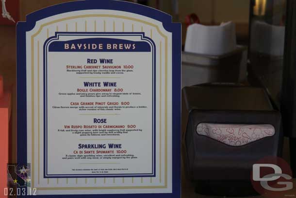 Some additions to the Bayside Brews menu.