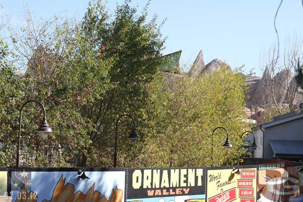 The trees and lights that ring Cars Land look great!