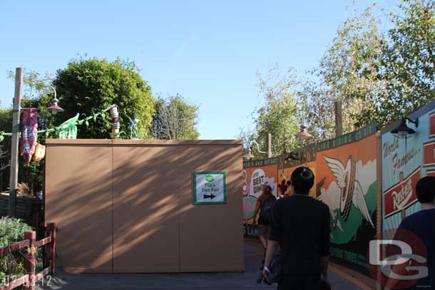 Walls in Bugs Land.  Appeared to be around the water fountain area.  This made a narrow walkway even narrower.