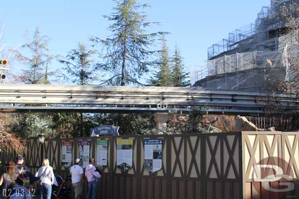 Some signs have gone up on the Matterhorn construction walls.