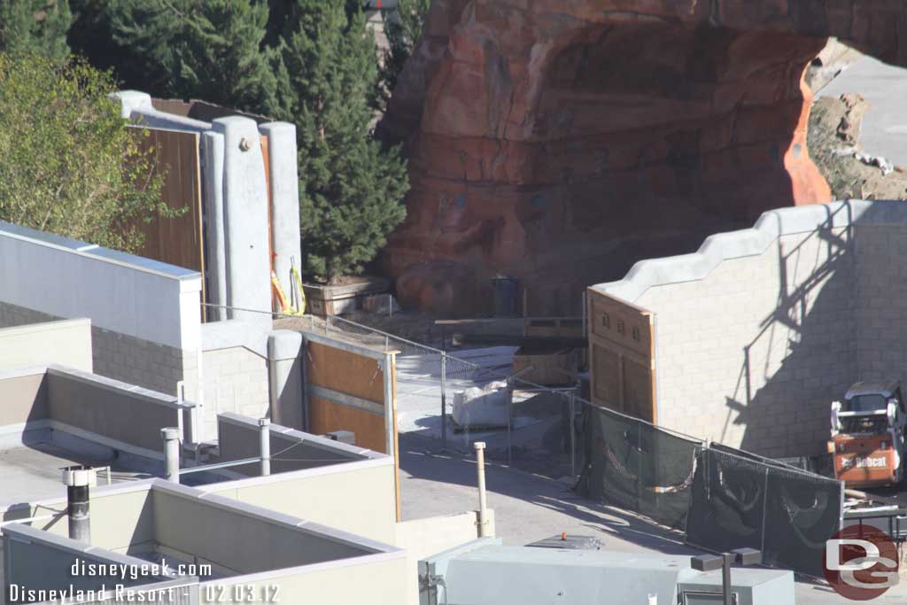 The gates are in and looks like the concrete too on the walkway from the Wharf to Cars Land.