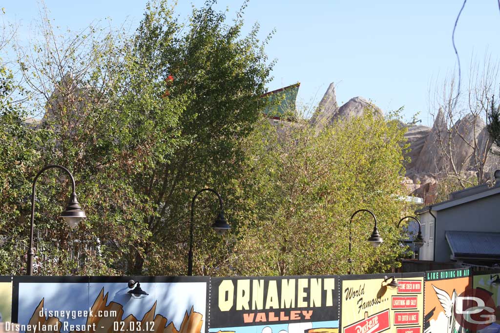 The trees and lights that ring Cars Land look great!