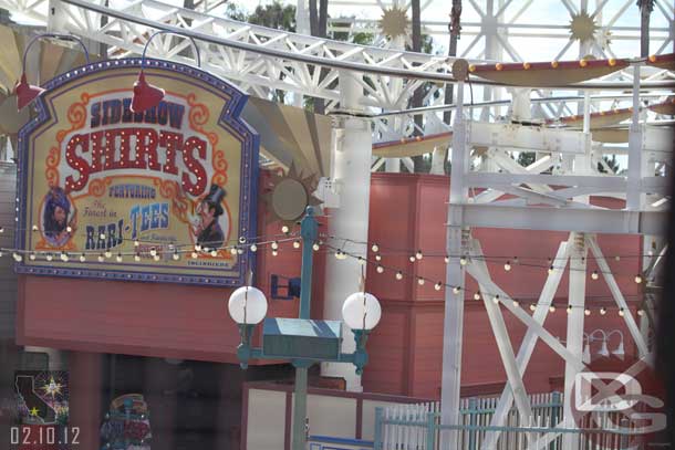 A couple shots of the shops as we spun by (notice the lights are in for the ATM on the far right of the shot).