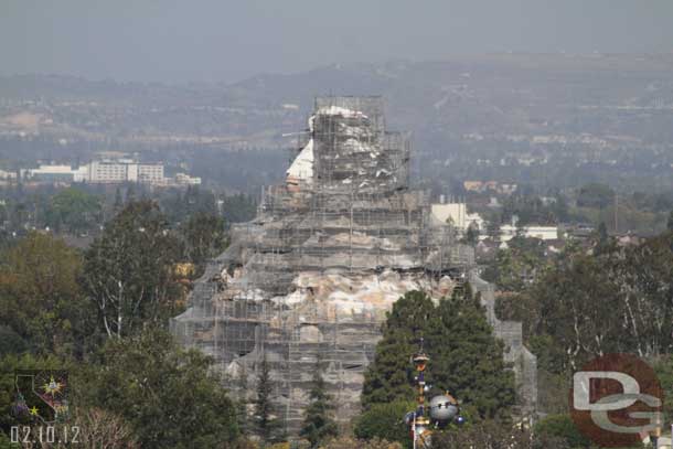 The Matterhorn is moving along.  Many areas looked to have been sand blasted/had the paint taken off already.