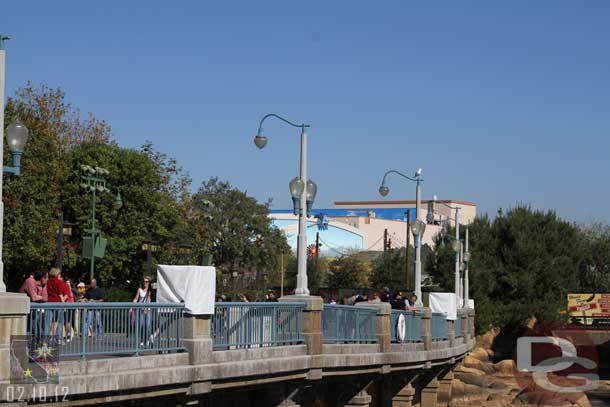 Along the parade route many of the light/speaker posts have been removed.  