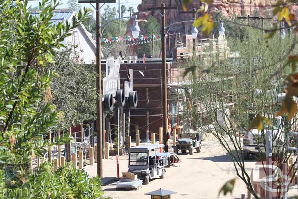 A look down Route 66.  Still no fencing but plenty of posts.