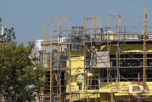 The facade on Elias and Co is taking shape.