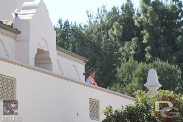 An Imagineer checking out Buena Vista Street. (I would like to get a shot from up there right now!)  