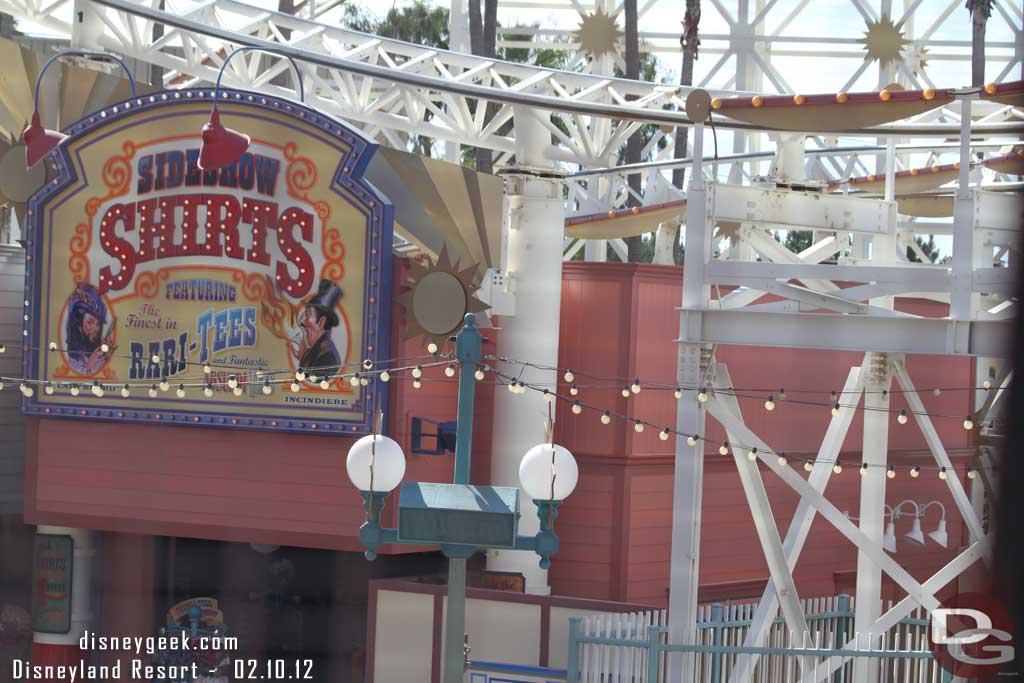 A couple shots of the shops as we spun by (notice the lights are in for the ATM on the far right of the shot).