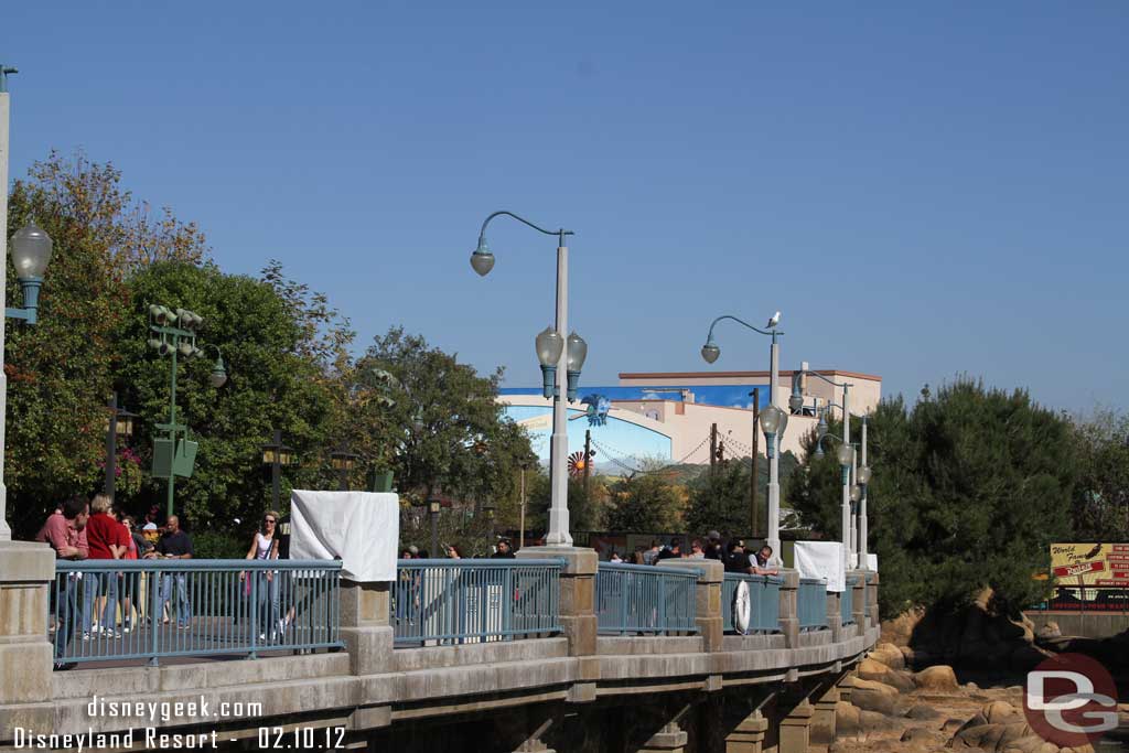 Along the parade route many of the light/speaker posts have been removed.  