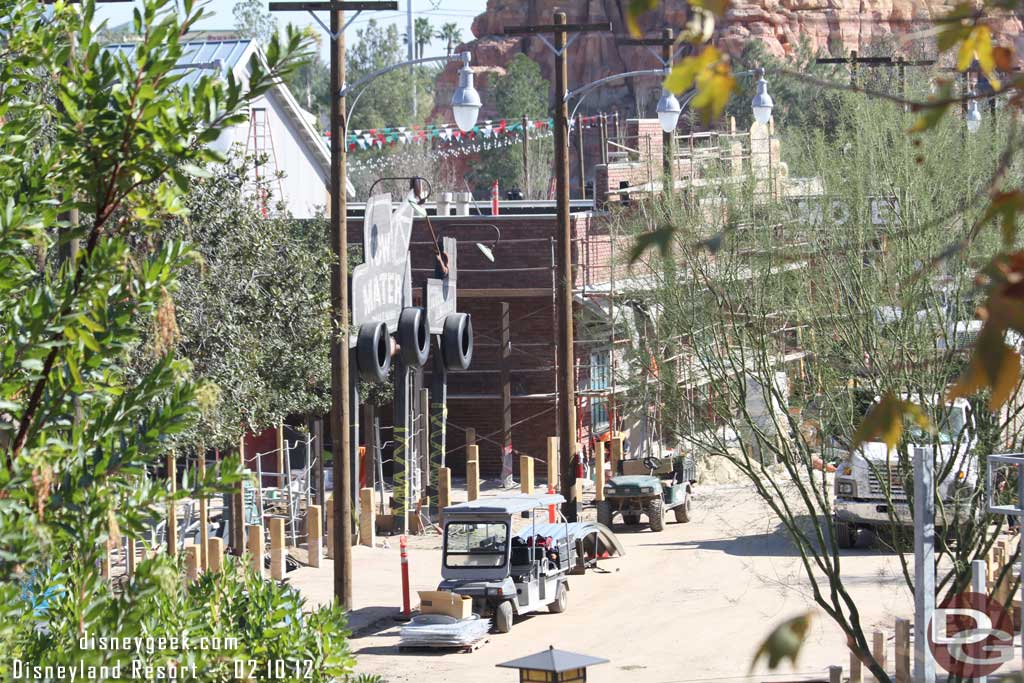 A look down Route 66.  Still no fencing but plenty of posts.