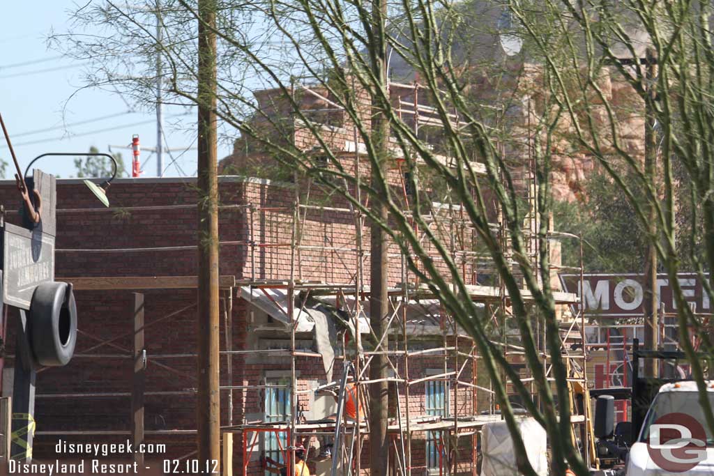 The brick facade went up quickly on this building.