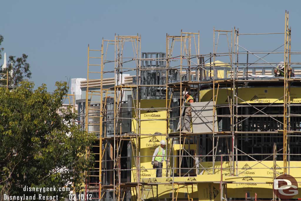 The facade on Elias and Co is taking shape.