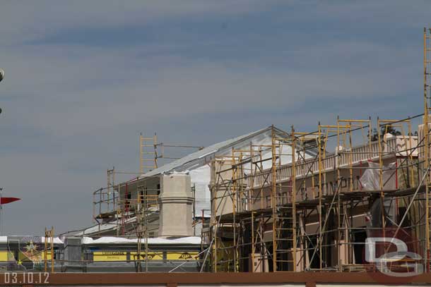 Here you can see the bridge taking shape on either side of the monorail beam.