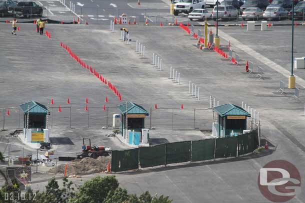 Working on the parking lot entrance near the Paradise Pier Hotel.