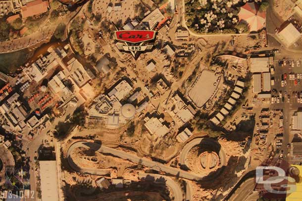 Had a request for a closer shot of Cars Land.  This picture was taken back in January.  In just under two monhts they have made a lot of progress.