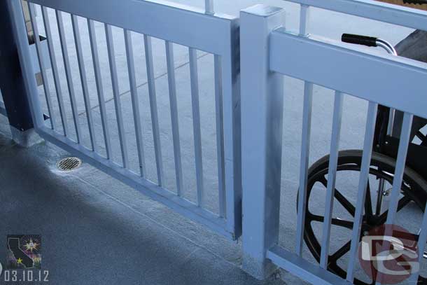 Looks like during the down time they resurfaced the monorail station.  Noticed the yellow lines were not back yet at the gates.