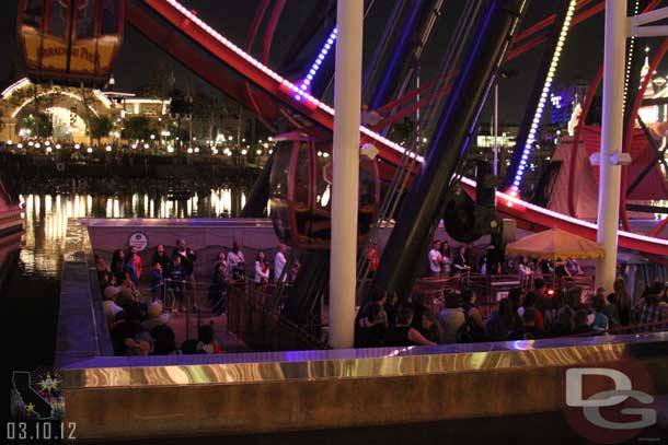 I wanted to go for a spin on the Fun Wheel but the line stretched all the way around the lower area which was longer than my patience this evening.