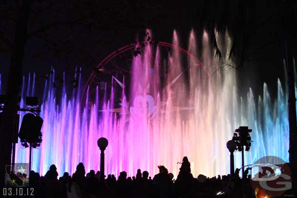 Watched World of Color from the alternate viewing/stand by area in front of the Little Mermaid.