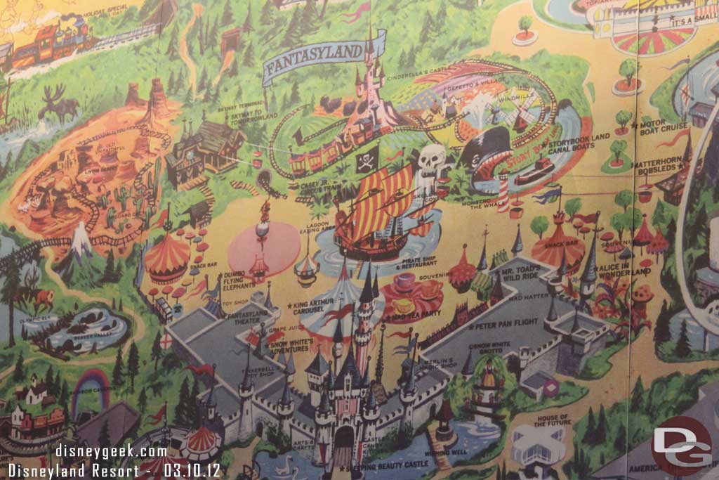 No real visible progress over at the Disneyland Hotel.  The map appeared to be the same.