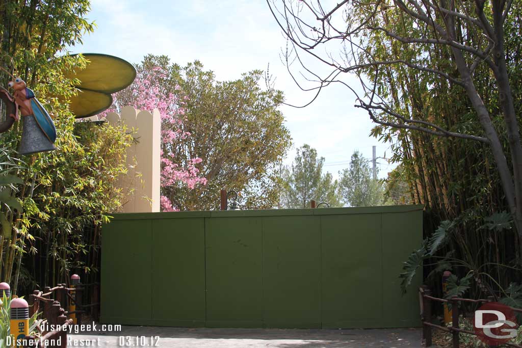 Not much visible progress on the walkway from Fliks to Cars Land.  The trees do look great though.