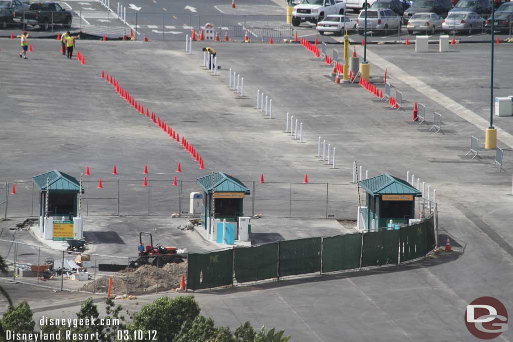 Working on the parking lot entrance near the Paradise Pier Hotel.