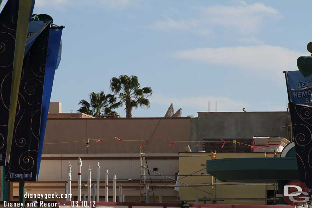 No visible progress with the poles.  In the back right they have started to put a brick facade on the building.