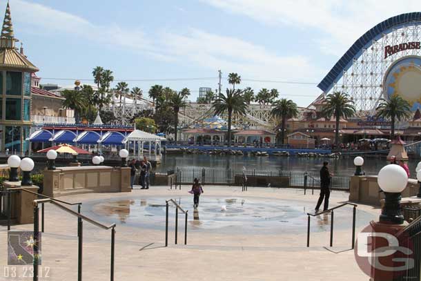 The water play area in Paradise Park was open for business though.