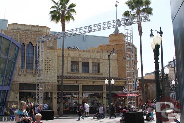 Heading back to the main street, notice all the lights, projectors, speakers, etc.. have been removed.