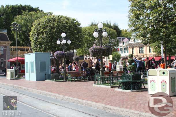 Next up Disneyland.  One of the two benches is out from behind the wall.