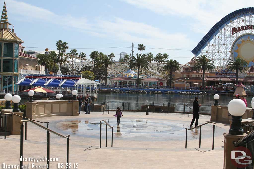 The water play area in Paradise Park was open for business though.