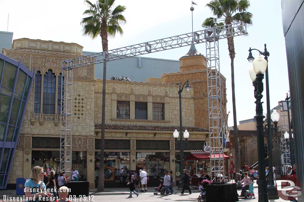 Heading back to the main street, notice all the lights, projectors, speakers, etc.. have been removed.