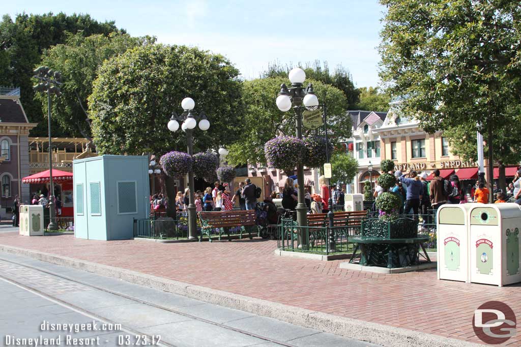 Next up Disneyland.  One of the two benches is out from behind the wall.