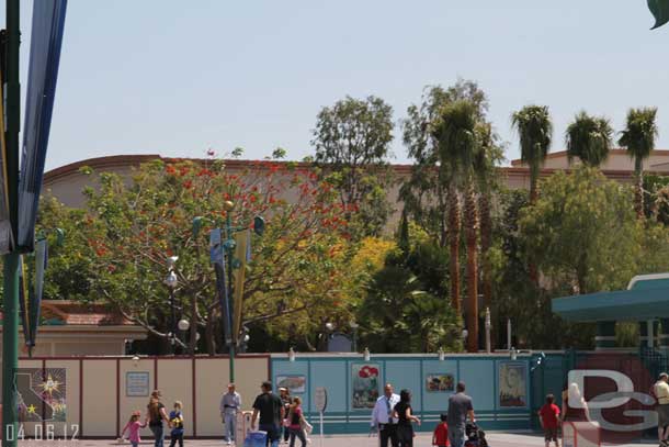 To the left (east) side of the DCA entrance a fair number of trees and other plants have been brought in.