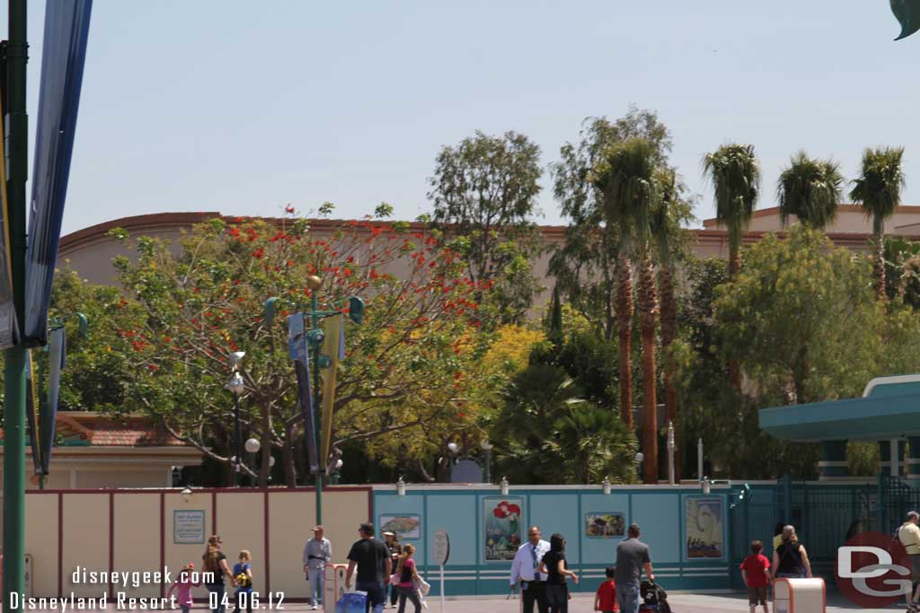 To the left (east) side of the DCA entrance a fair number of trees and other plants have been brought in.