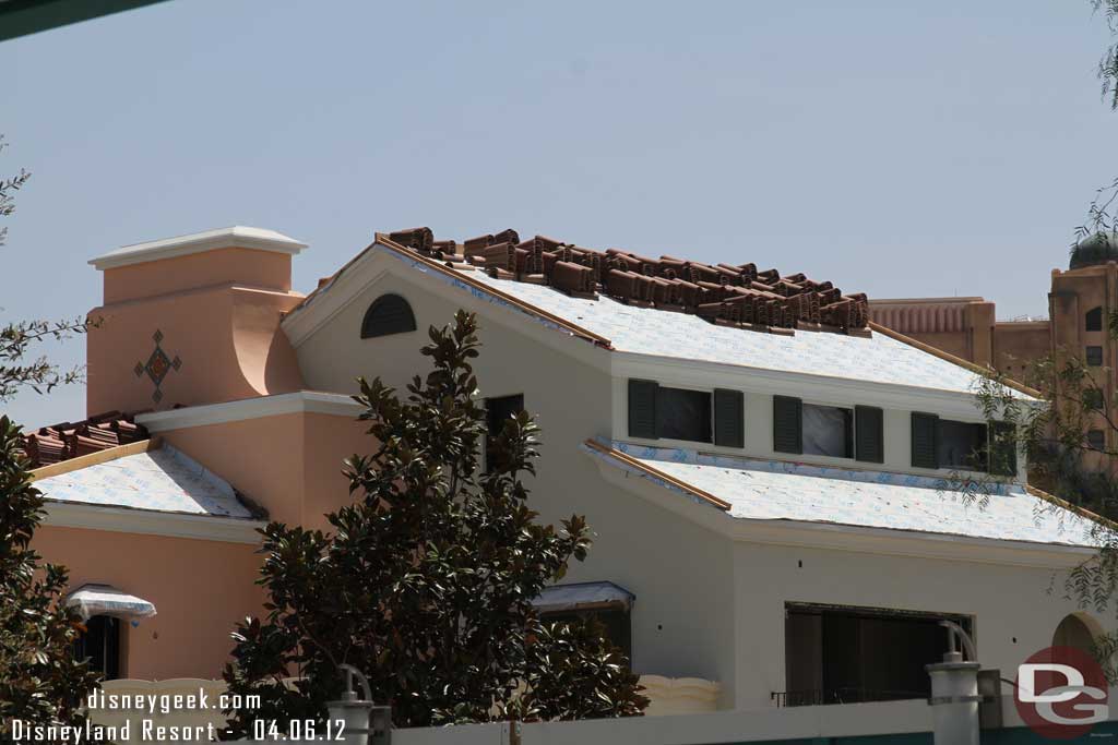 Looking across the street they have the tiles ready to go.  