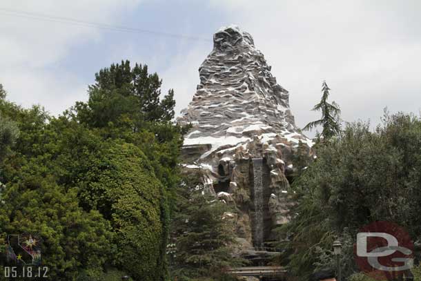 The Matterhorn has water flowing again and bobsleds were being cycled.