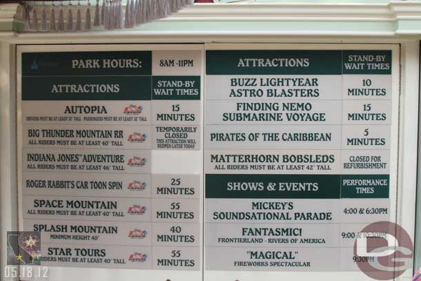 The wait times around 1:30pm