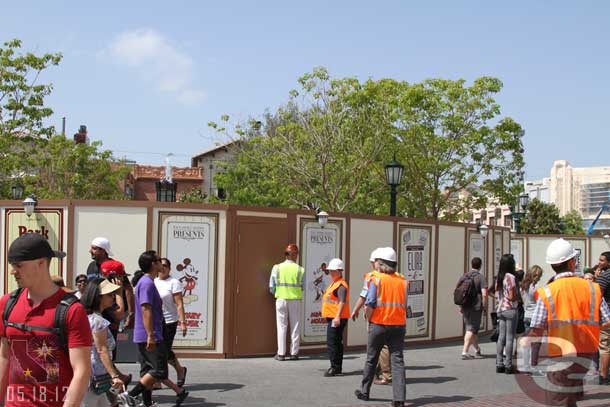 A group of workers checking out the site.