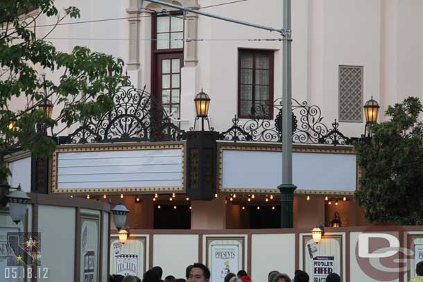 Some of the lights were on at the Carthay this evening.