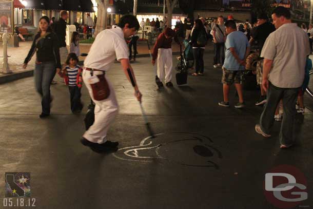 Some water art being created on Main Street.