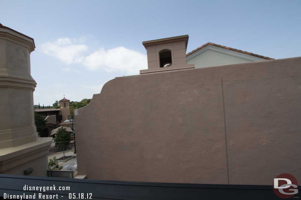 A look in on Buena Vista Street.  The ends of the building have all been patched up.