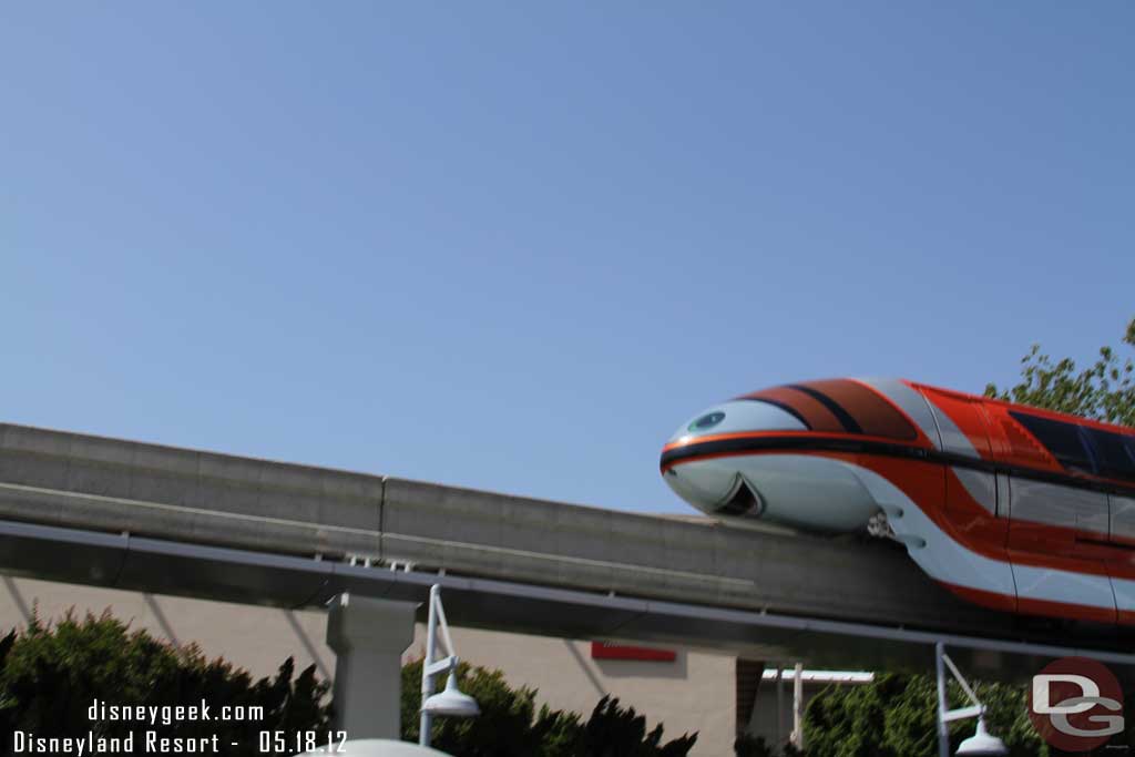 Mona Monorail passing overhead.