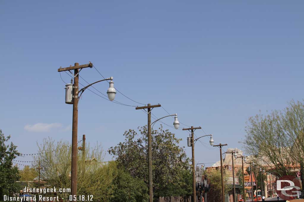 Wires now strung on the poles.