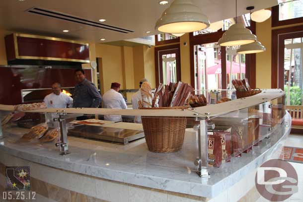 There is an exhibition kitchen area where they were making bread.  As you can see they still have some finishing touches, the top is still temporary.